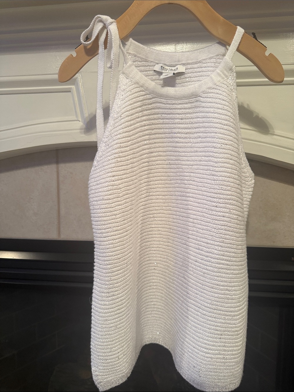 White House Black Market White Knit Halter Sweater